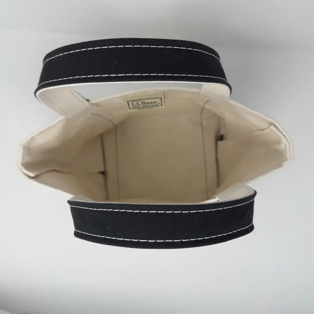 LL Bean Bag Boat and Tote Canvas Made in USA Navy Blue Maine Embroidered Megan